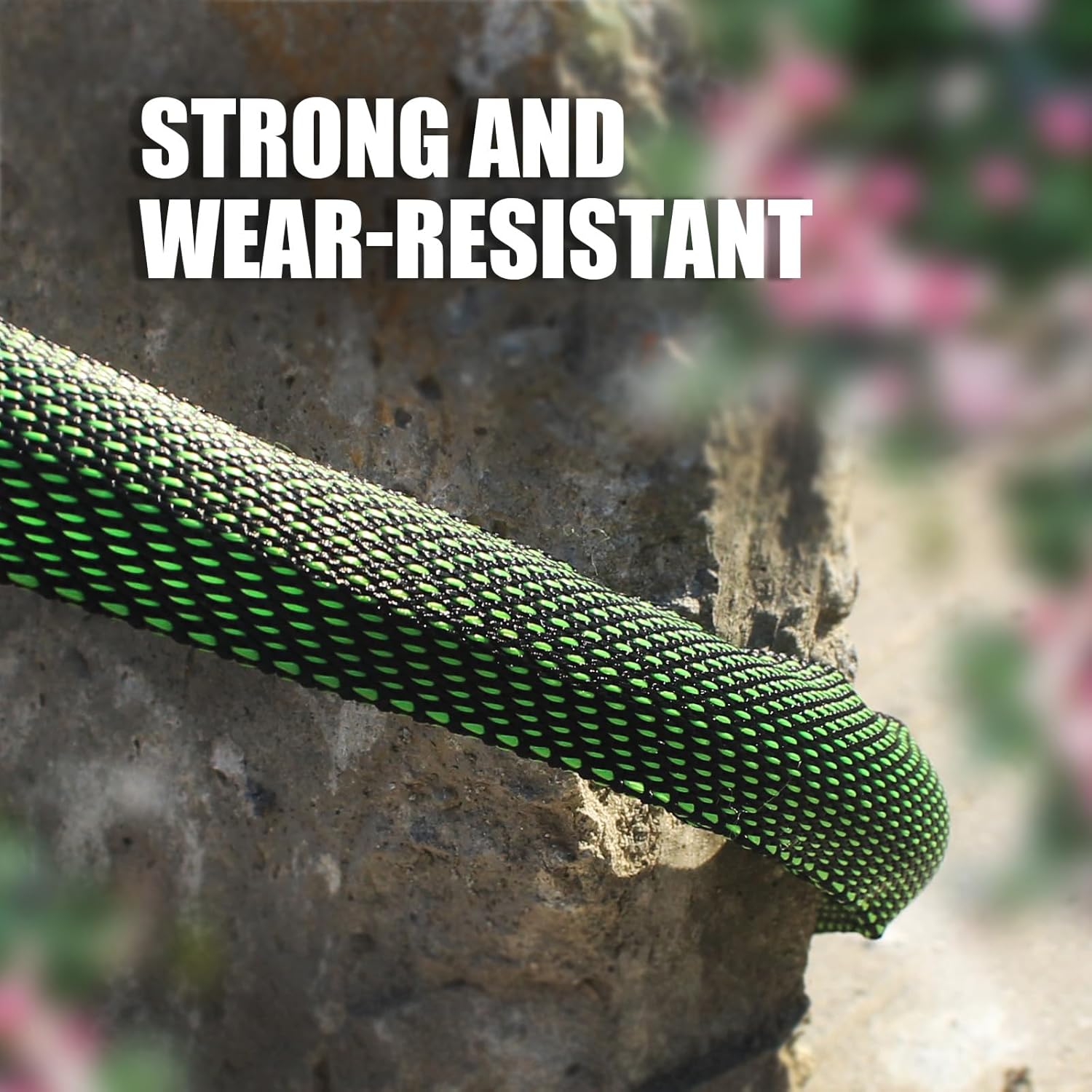 Non-Expanding Garden Hose 50FT – Flexible, Burst-Resistant, Anti-Kink, Lightweight & Durable for Outdoor Use（Green,100FT)