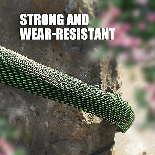 Miniatura 4 de Manguera de jardín no expandible de 50 pies, flexible, resistente a las explosiones, antitorceduras, ligera y duradera para uso en exteriores (verde