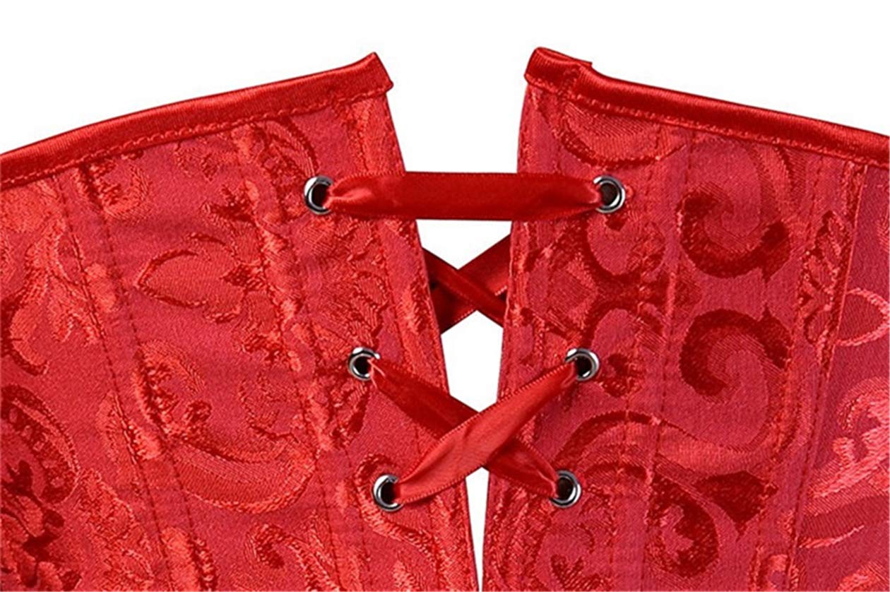 Corset Femme Underbust Steampunk Gothique Lacet Ceinture Bustier pour Halloween et Carnaval
