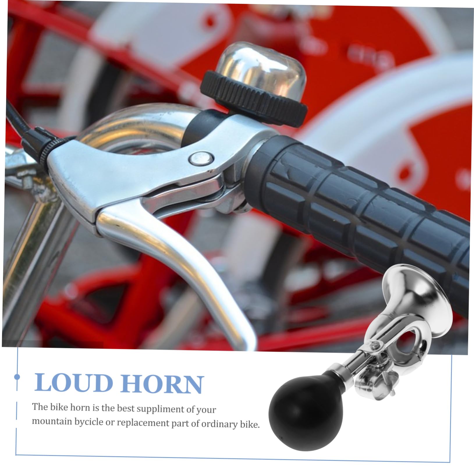 Abaodam Sonnette de vélo klaxon de clairon de vélo poignée klaxon Fort pour vélo honker Sonnerie de vélo Adultes Bike Horn Alarm klaxon d'accessoires de vélo Silver