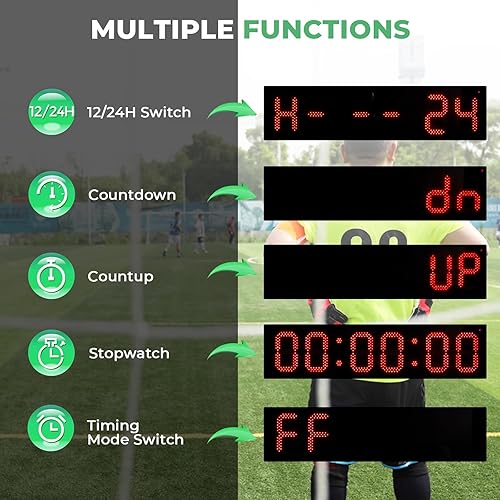 Miniatura 4 de Reloj de carreras LED de 6.4 pies de alto con temporizador grande de 30 pulgadas con trípode inalámbrico de cuenta regresivahacia arriba cronómetro