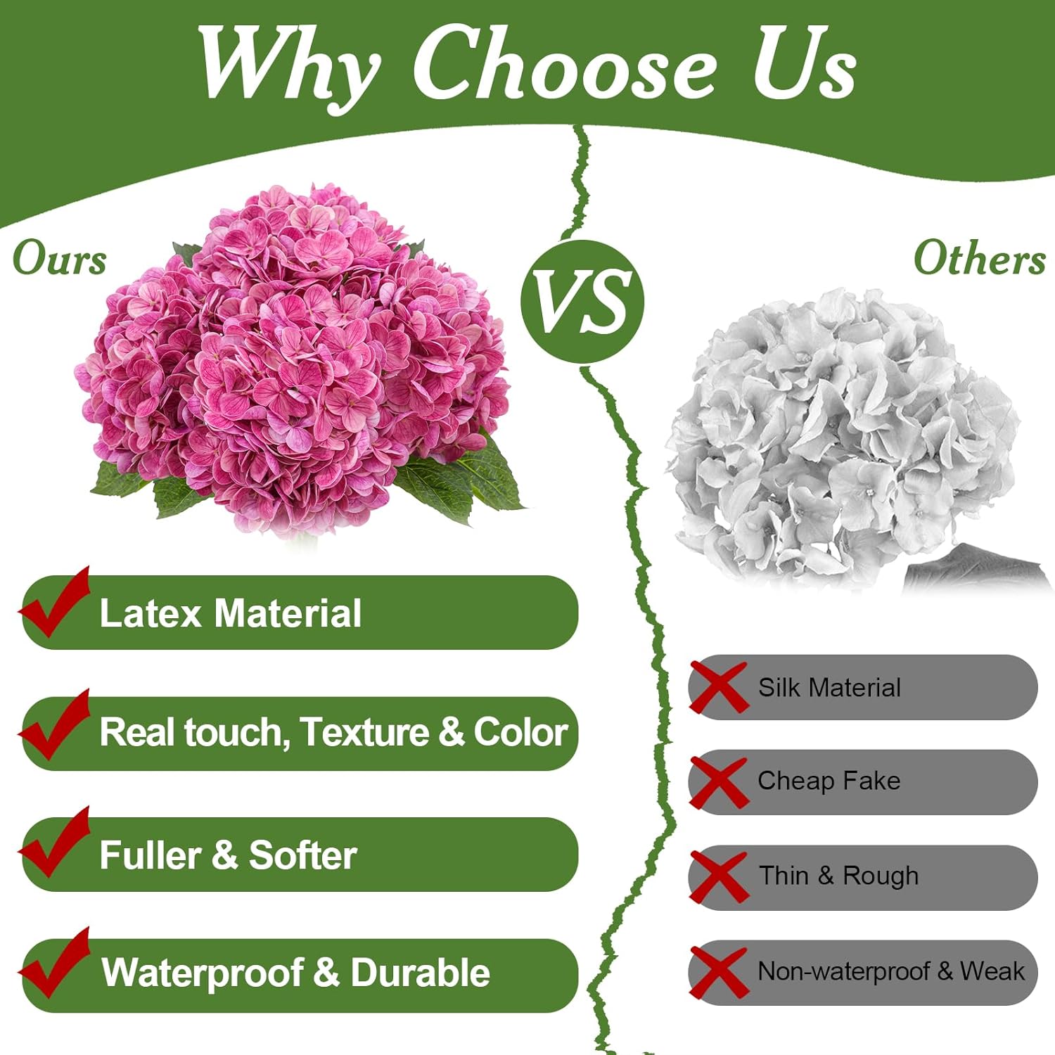 4Pcs Realistic Rose Pink Hydrangea Artificial Flowers with Stems 19.68 Inch Latex Faux Hydrangeas Flower Real Touch Large Hydrangea for Weddings Bouquets Table Centerpieces Home Decor Party - Image 5