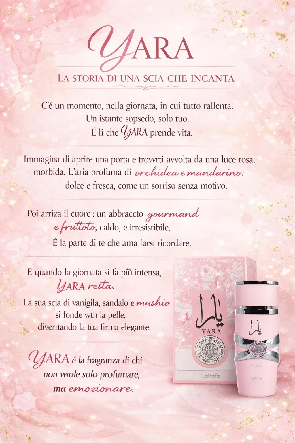 YARA Set Profumo Donna 100ml + Olio Concentrato Roll-on 10ml Lunga Persistenza