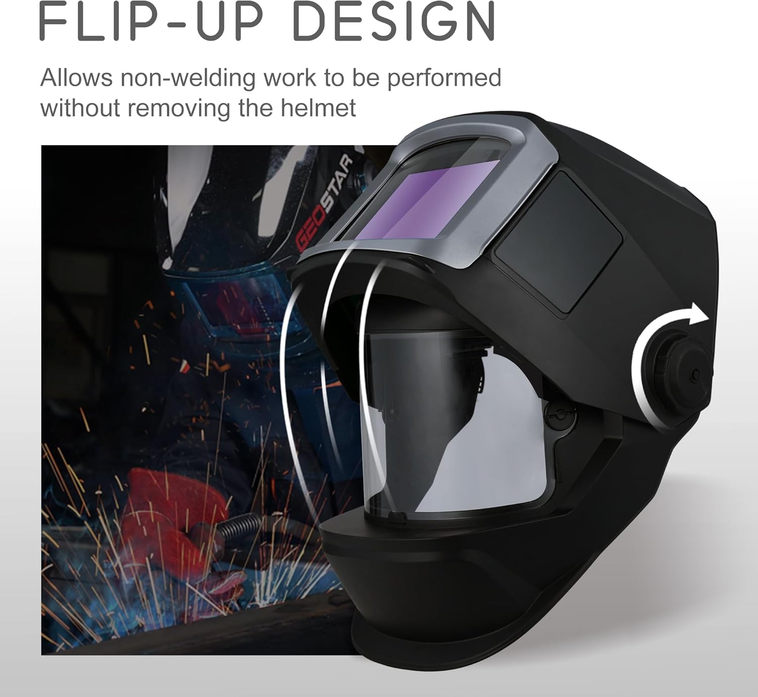 GEOSTAR Auto-Darkening Welding Helmet with Flip-Up Design