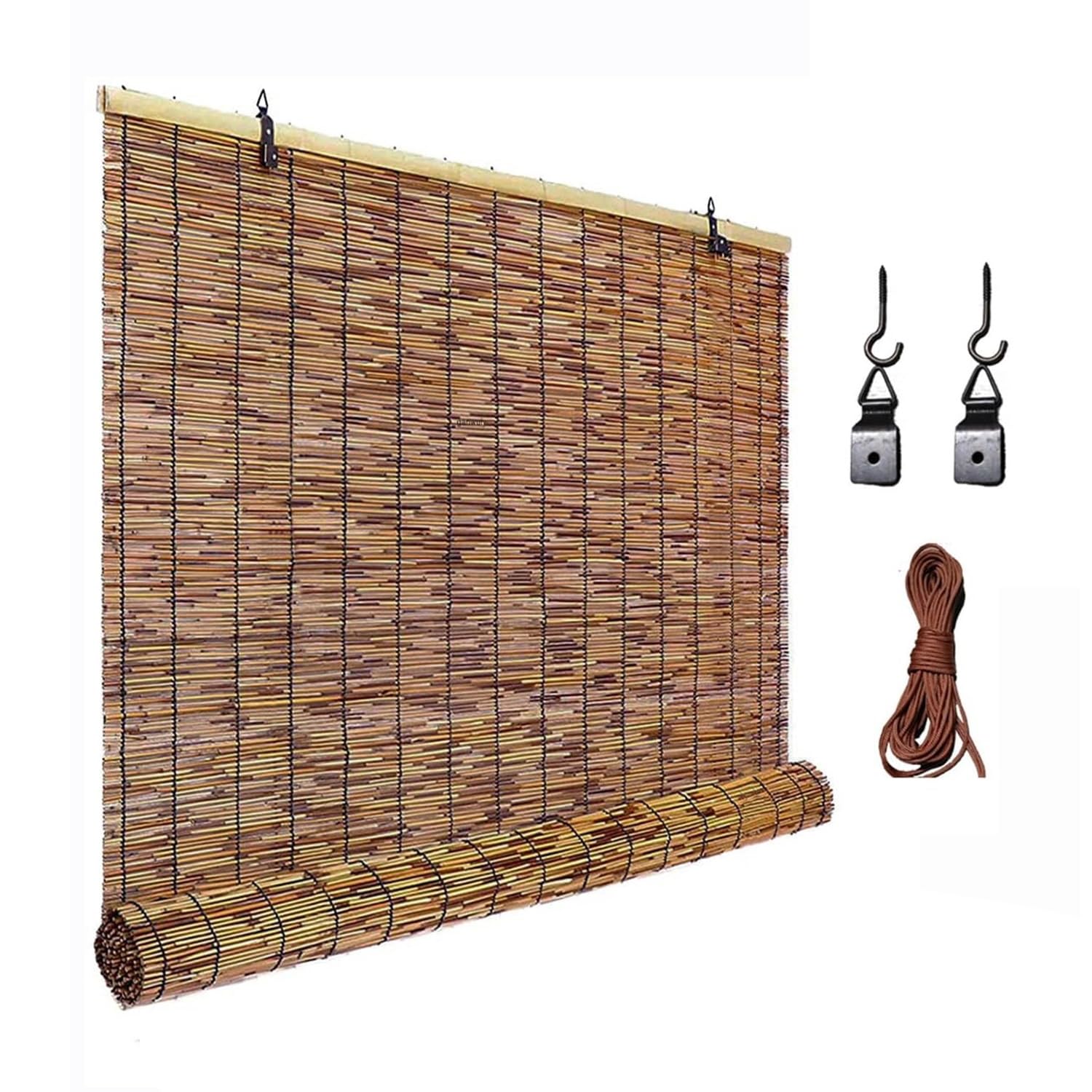 Amazon｜防水 遮光 天津すだれ 竹製ロールスクリーン 巻上タイプ