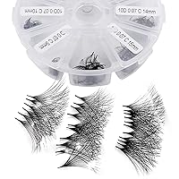 Vista 18 de Racimos de pestañas 60D/80D, extensiones de pestañas DIY, pestañas rizadas D, racimos de pestañas esponjosas, longitud mixta 12-16 mm, racimos