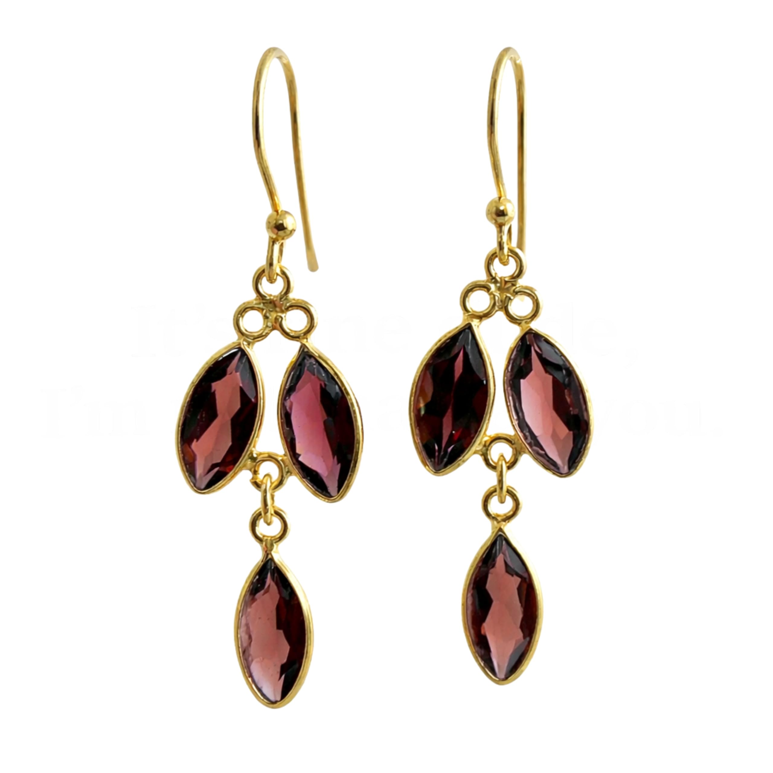 Boucles d'oreilles grenat pendantes pour sublimer vos soirées - 8