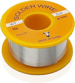 63-37 Solder Wire, no-wash tin-Lead Rosin cored Wire with 2% Flux,0.11 Pounds, Welding Supplies for Electronic Stained Glass Precision Repair DIY (1mm 50g)