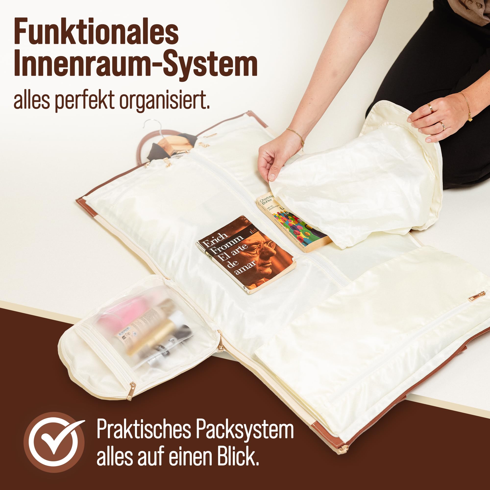 Kleidersack Reisetasche 40L Handgepäck – 2in1 Garment Bag mit Schuhfach – Knitterfrei für Anzug & Kleid – Business Weekender wasserabweisend – Premium Reisetasche Perfectly Organized