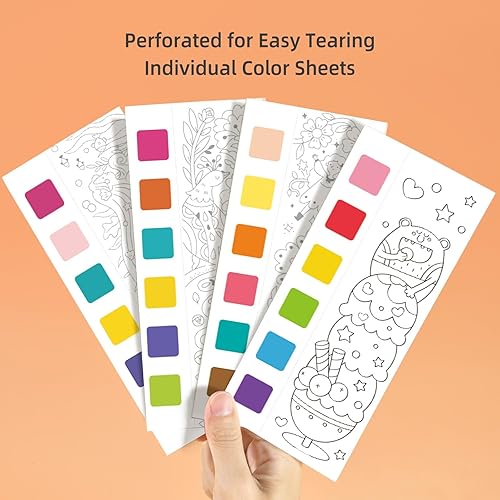 Vista 18 de MiDeer Libros para colorear al agua para niños de 4 a 8 años, kit de libro de pintura de acuarela de bolsillo para niños pequeños