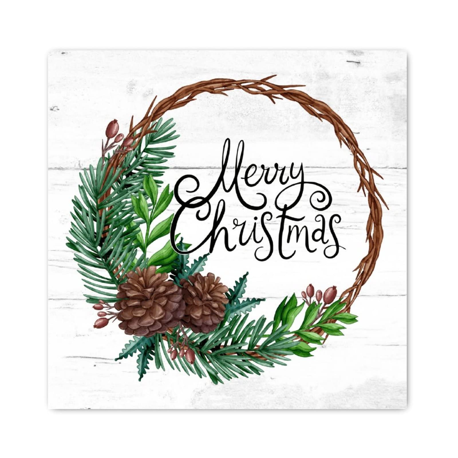 Couronne de Noël en bois panneau mural pour déco de ferme et salon chaleureux