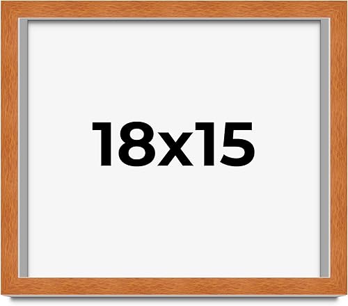 Miniatura 311 de Marco marrón de 18 x 24 pulgadas, marco de madera maciza de nuez de miel, ancho de moldeo de 0.875 pulgadas, profundidad de rabo de 0.875 pulgadas