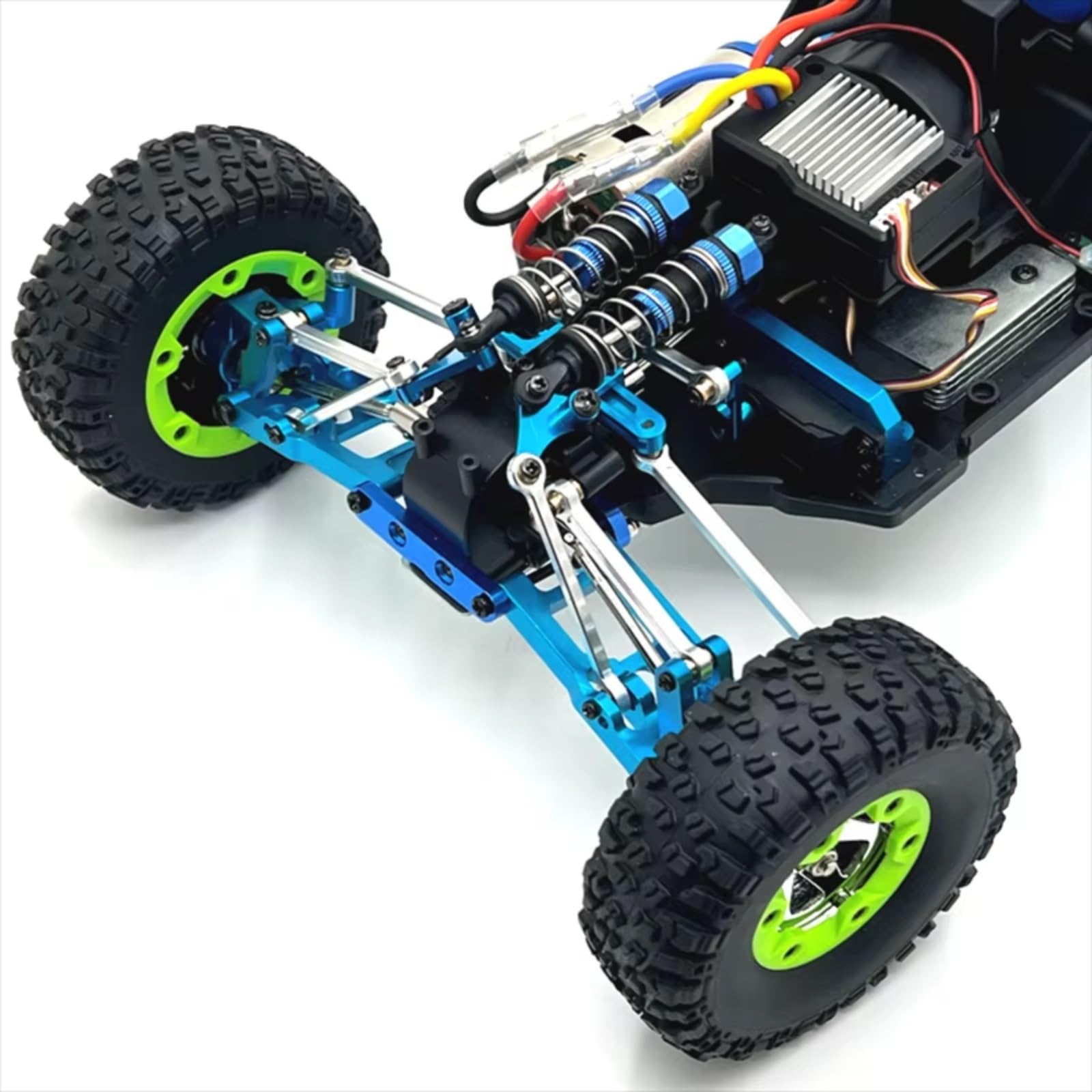 Knuckle sterujące RC do WLtoys 124006 12423 12427 12428 1/12 metalowy zestaw kubków na kierownicę RC samochód śledzone części i akcesoria ulepszenie wymiana i zastosowanie (niebieski)