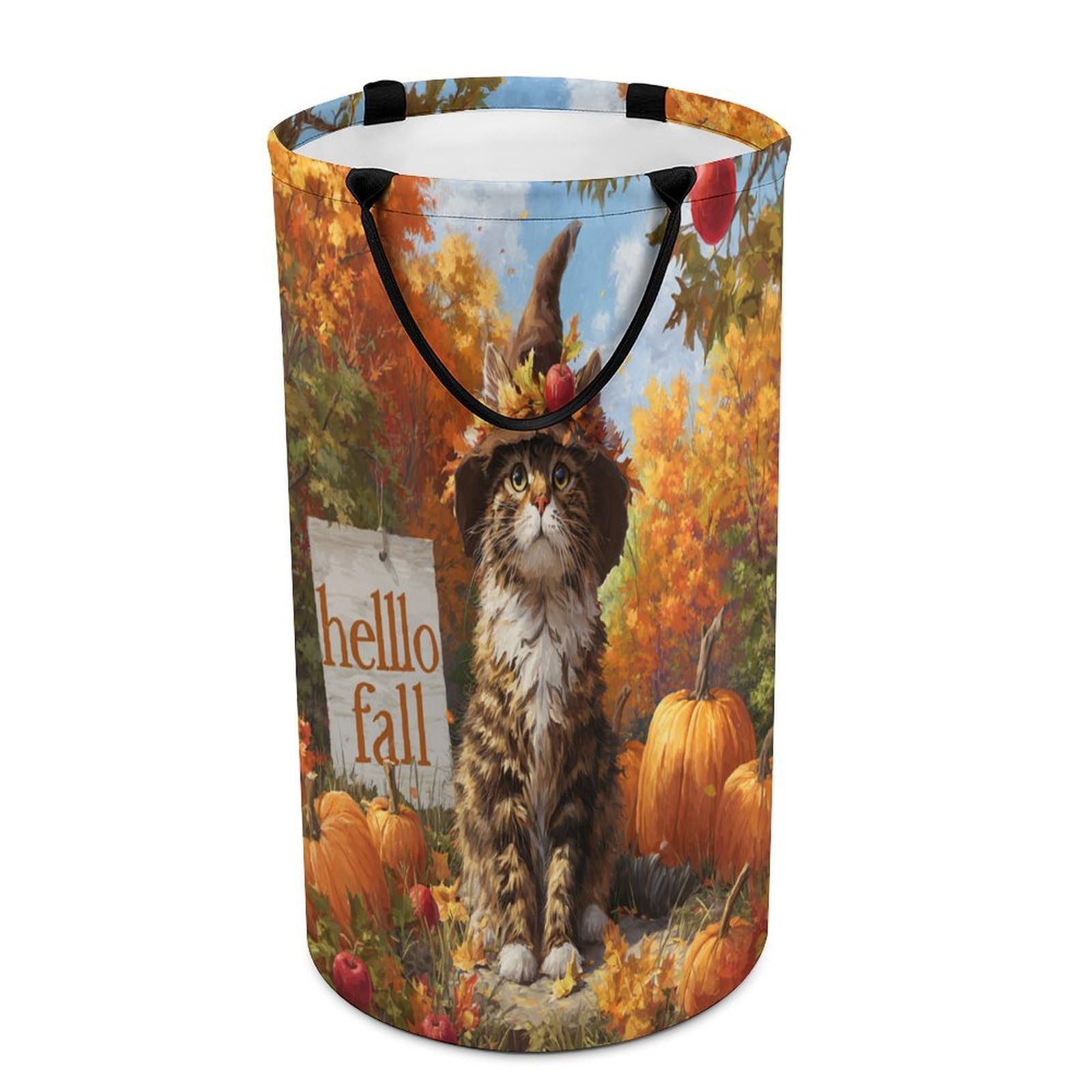 LUYYSKY Cartoon Realistic Cute Cats Versatile Storage Laundry Basket, Modern Classic Thanksgiving Fall Animals Cats Kitten Pattern Large Capacity Bathroom Hamper With Handle