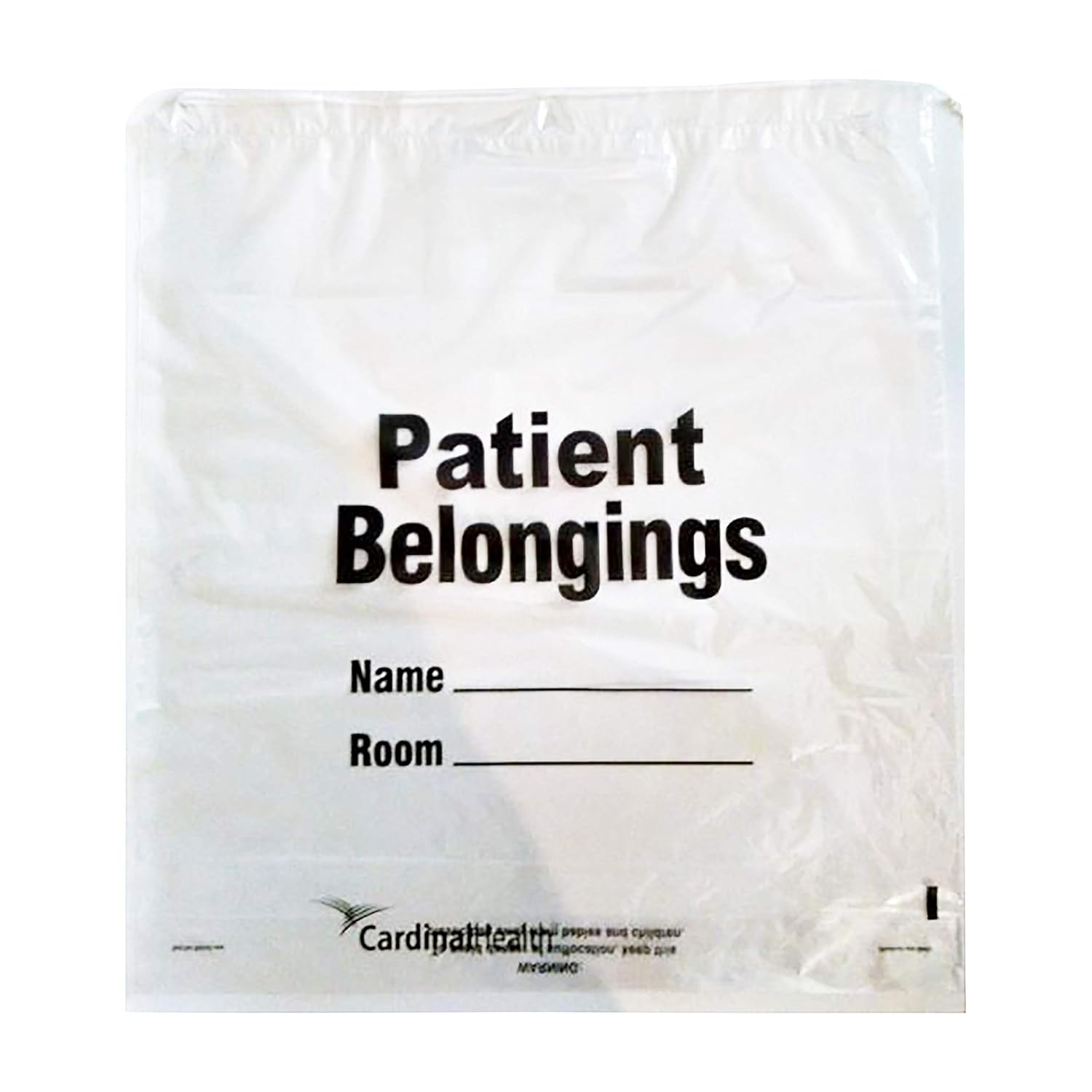 Cardinal Health MDC-CLR Drawcord Patient Belonging Bag, Medium, Clear, 19 x 21 x 3IN, Case of 250