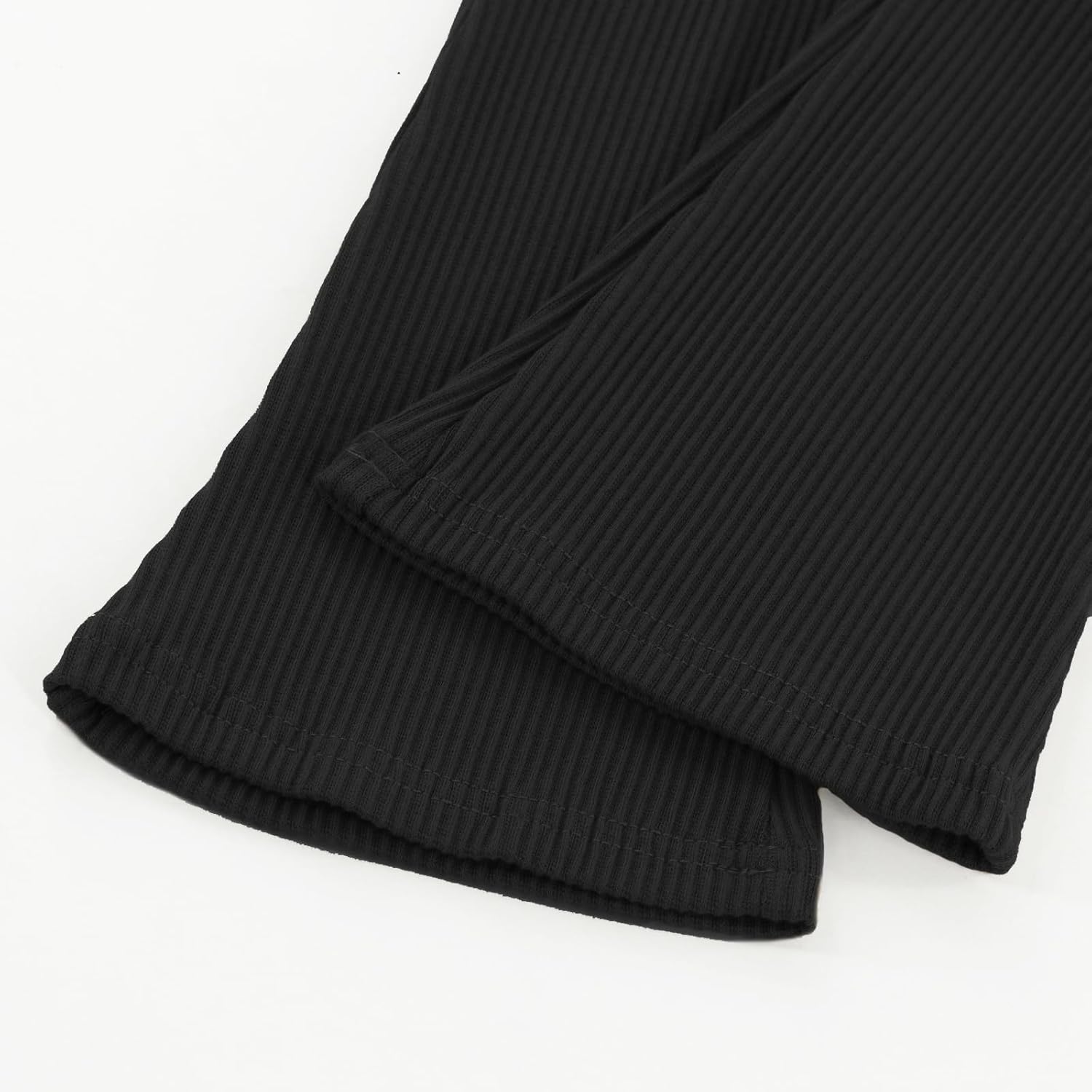 ACESTAR Girls Ribbed Knit Bell Bottom Pants Toddler Elastic Waist Ruffle Leggings Flared Pants (2-10 Years) - Image 4