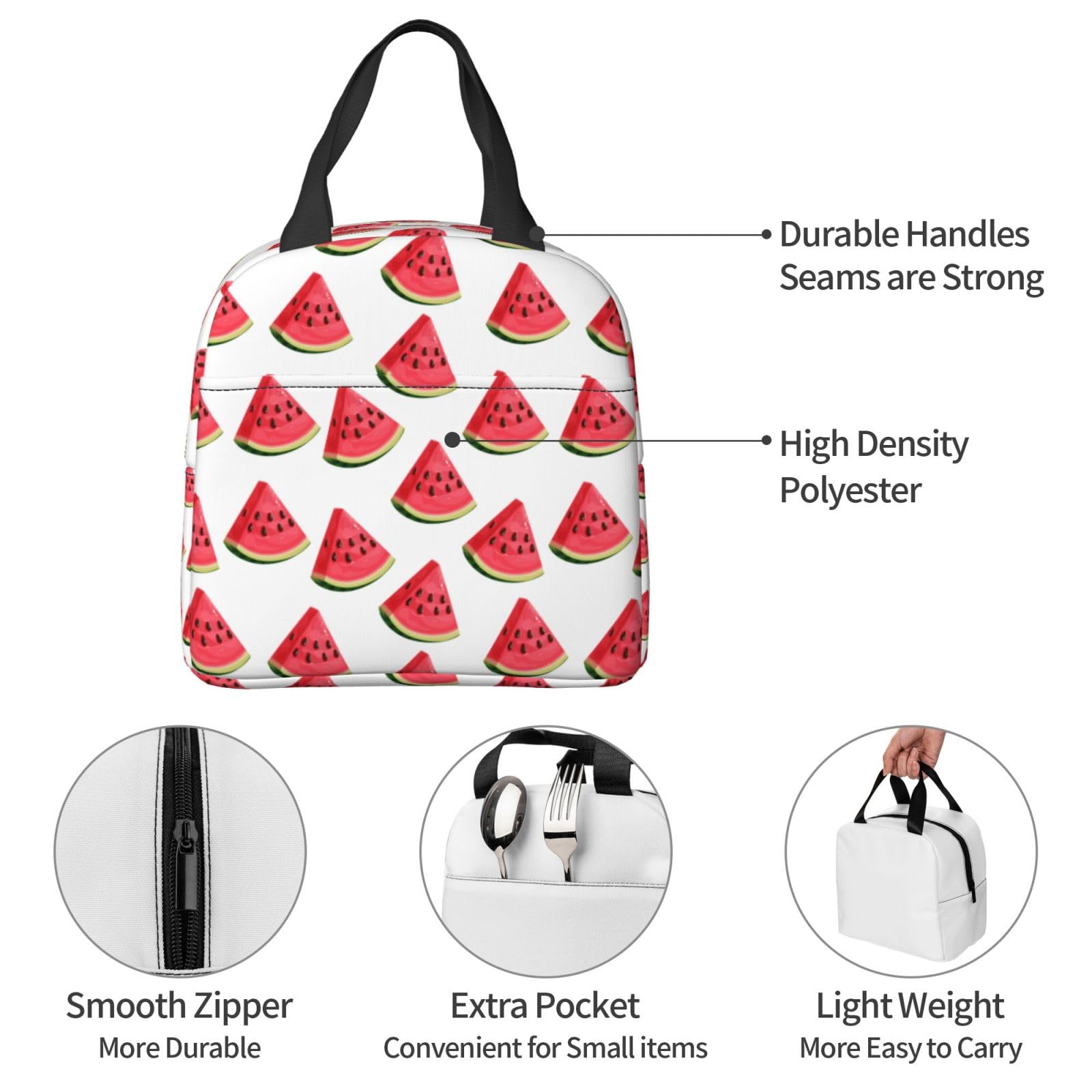 Amazon.co.jp: 西瓜柄 スイカ柄 すいか柄 ランチバッグ 手提げ 弁当