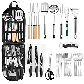 Camping Cookware Storage Bag - Camping Cooking Utensils Set Bag Camping Tool Portable Storage Bag Suitable for Knife, Fork, Spoon, Chopping Board, Chef\'s Knife,Kitchenware Storage