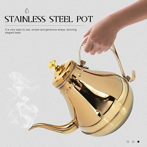 Miniatura 4 de Tetera Tetera Tetera Silbando con infusor de acero inoxidable olla de plata dorada con filtro tetera de té palacio tetera de agua de boca larga