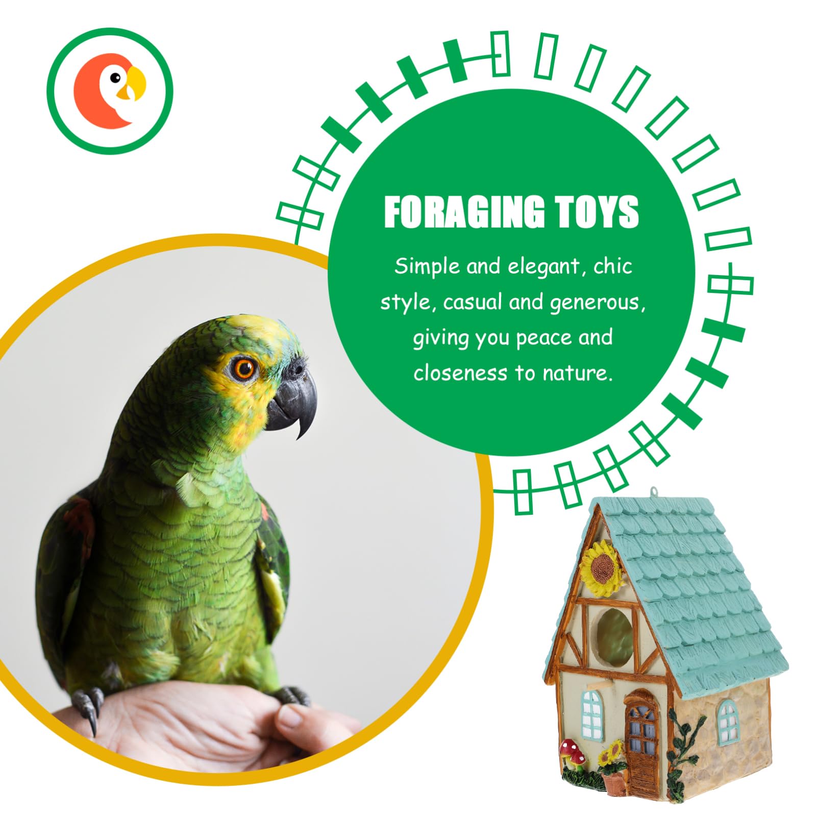 POPETPOP Nido de Pájaro Decorativo de Resina para Jardín Casa para Pájaros Nido para Loros Nido para Cría de Pájaros para Exteriores