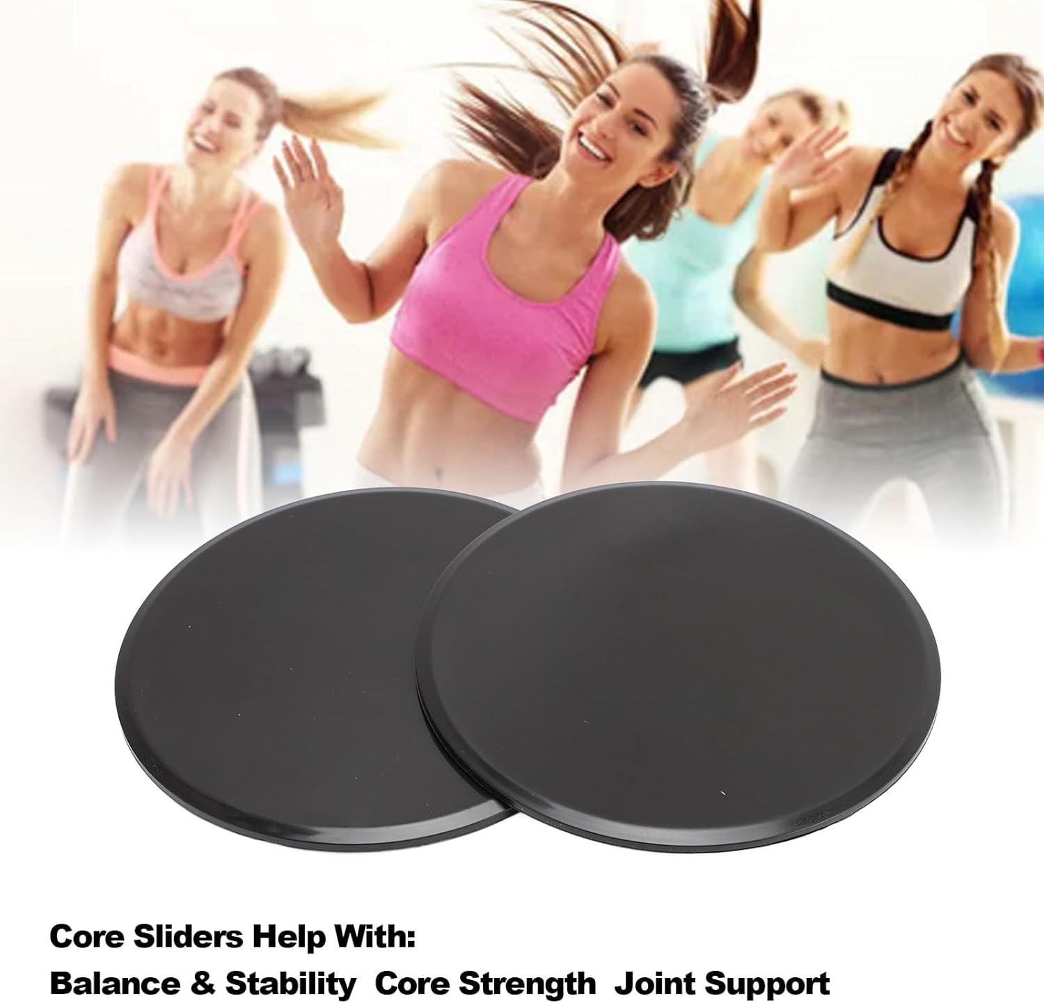 Pwshymi Exercise Core Sliders Dual Sided Discs for Full Body Workout Portable Abdominal Strength Trainer for Home Gym Travel 2pcs