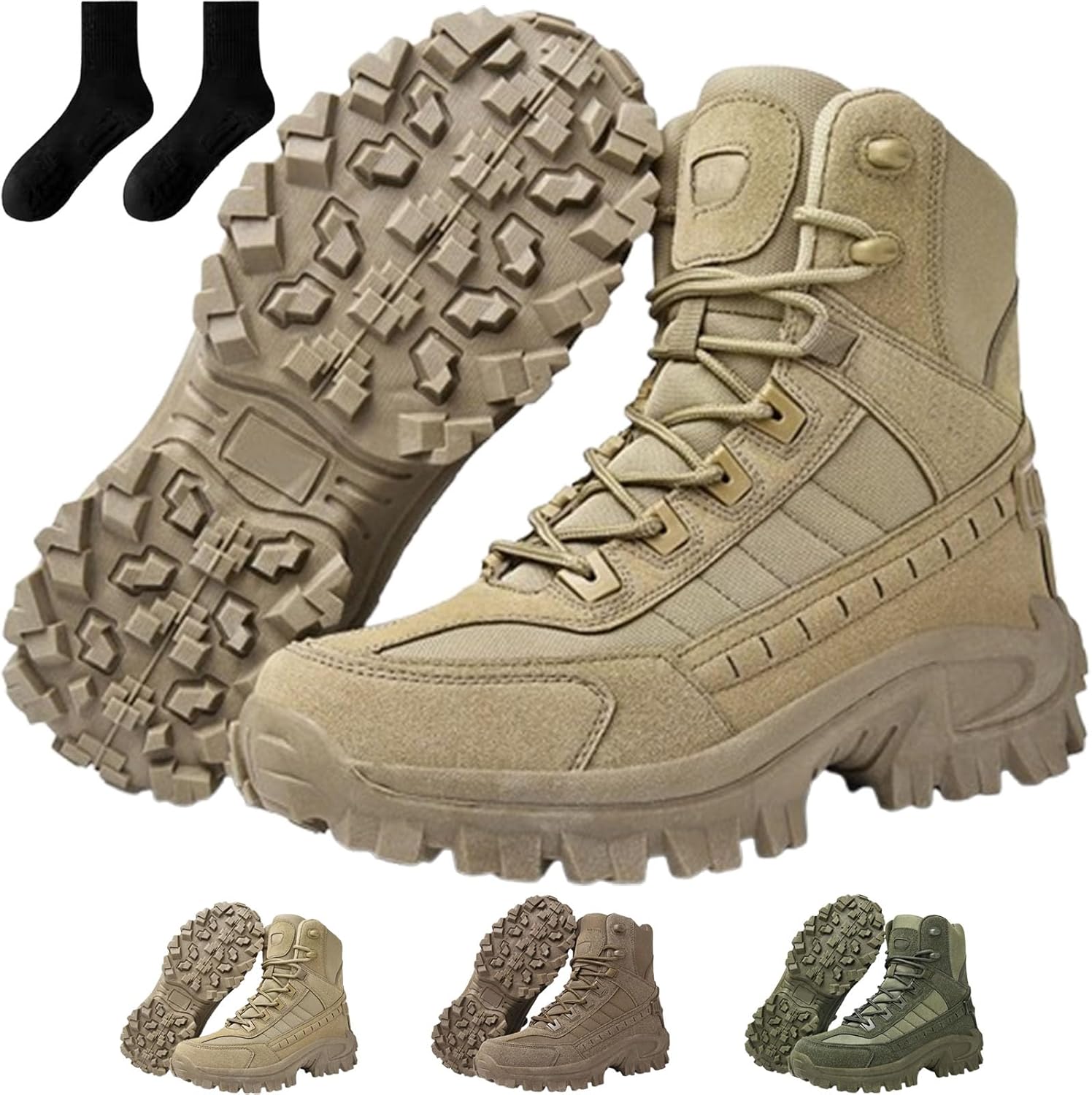 Mens Orthopedic Support Anti-Puncture Work Boots, Waterproof Anti-Sprain Hiking Boots, Lightweight Shock Absorption