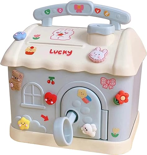 Alcancía Kawaii con calcomanías y parches, banco de dinero Kawaii para papel y monedas, bonita caja de almacenamiento para niñas y adolescentes,