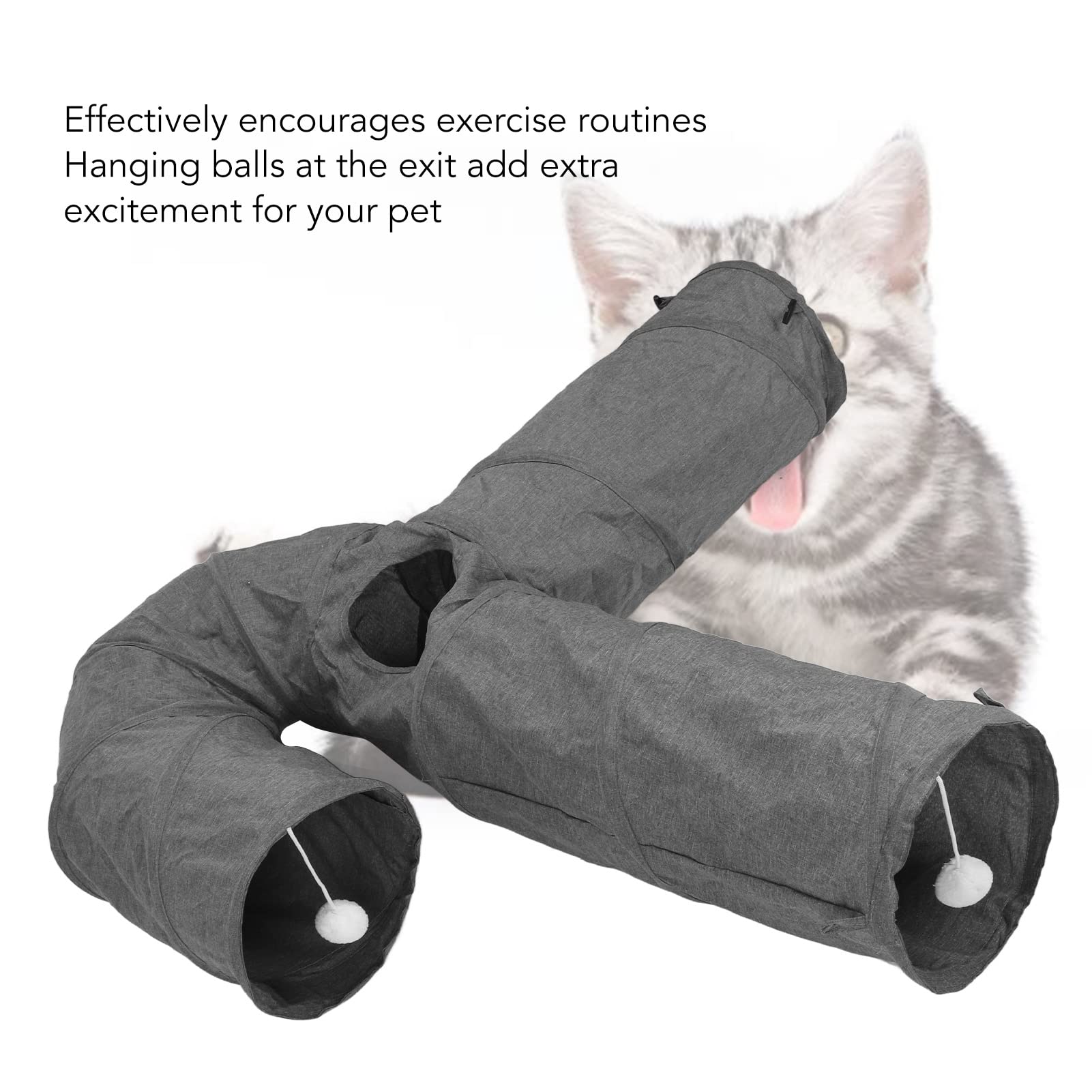 Túnel para Gatos de 3 vías Seguro y Duradero Tubo de túnel para Gatitos Plegable para Ejercicio Diario