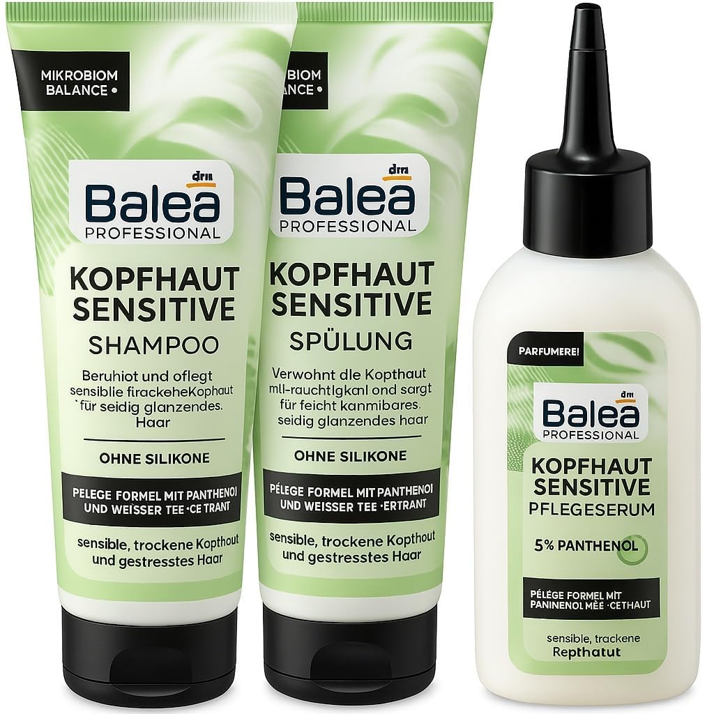 Scalp Pack (3 Pieces) - Sensitive Shampoo (250 ml) + Sensitive Scalp Conditioner (200 ml) + Scalp Care Serum (150 ml) + Massage Brush