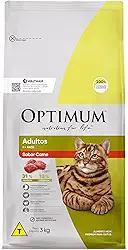 Ração Optimum para Gatos Adultos Sabor Carne 3kg