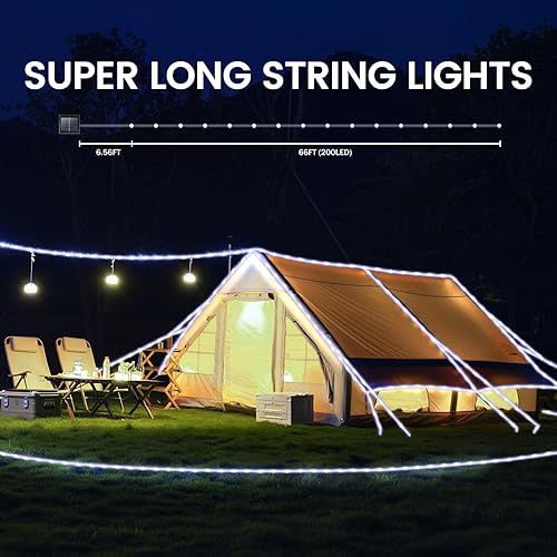 Miniatura 6 de Cuerda de luces solares impermeables para exteriores, 39 pies, 100 luces LED para exteriores, tubo de PVC transparente, 8 modos de luces elásticas