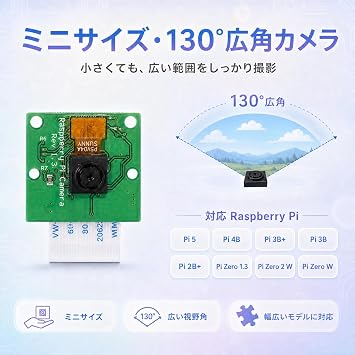 RasTech Raspberry Pi Camera Module Raspberry Pi Camera 5 Megapixels Pi 5/4B/3B+/3B/2B+/ZERO 1.3/ZERO 2W/ZERO W for Raspberry Pi Clear Stand*1, Ribbon Cable*3