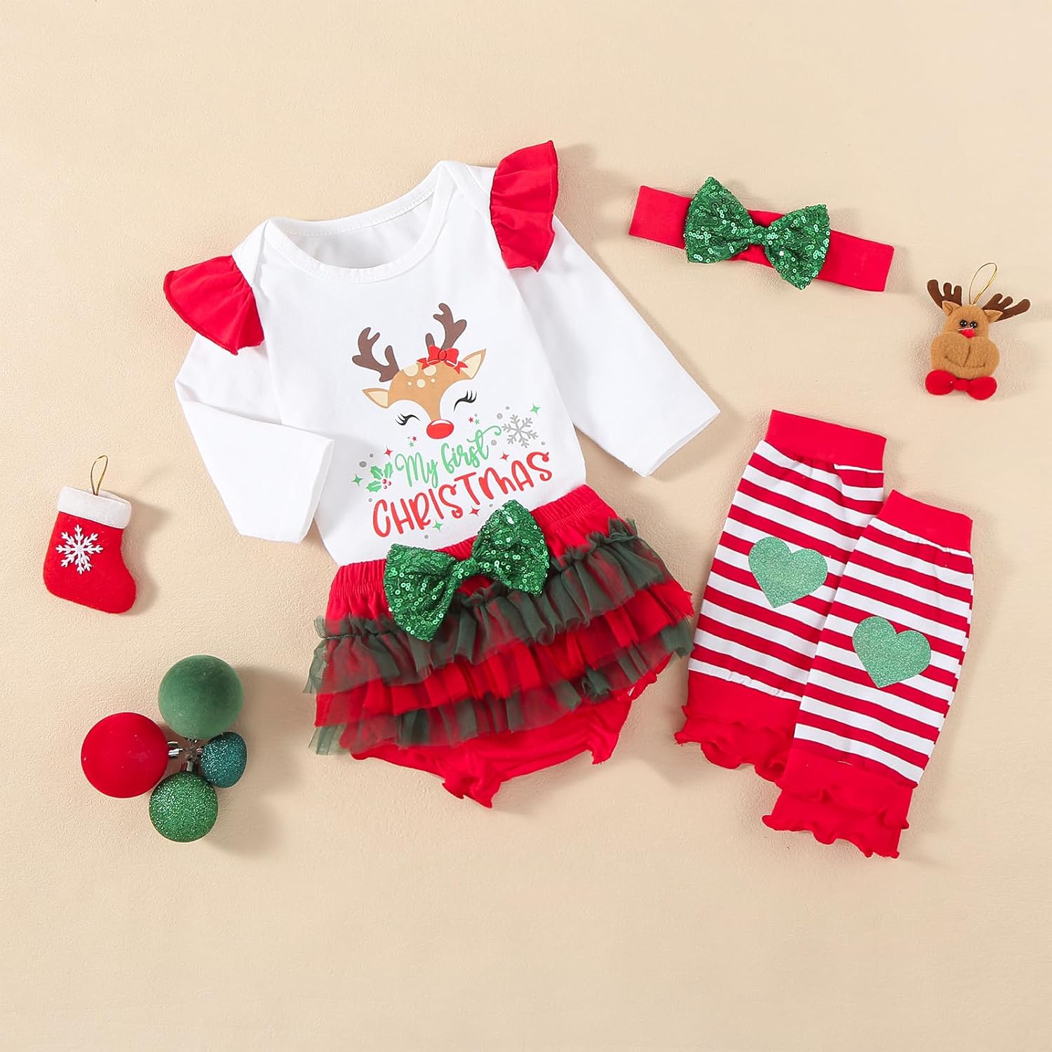 QITUDATEY Cute Baby Girl Clothes Newborn Girls Outfits Infant Romper with Short Tutu Skirt + Headband Baby Girl's Clothing - Image 4