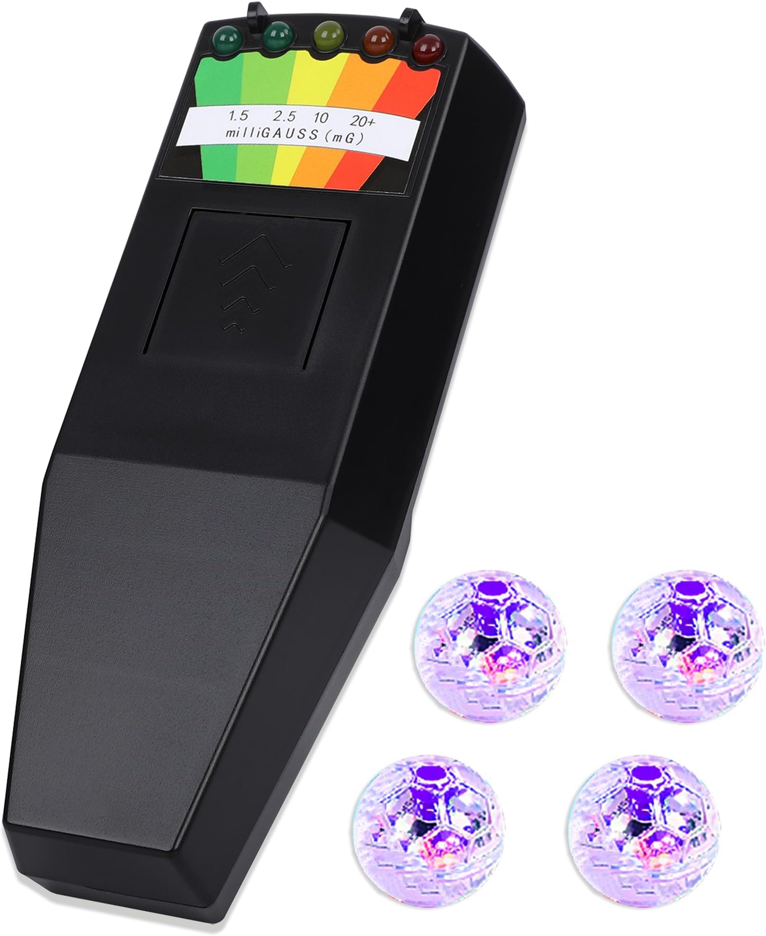 Ghost Hunting Equipment Kit, Include 1 pc Emf Meter and 4 pcs Motion Light up Cat Balls, Paranormal Equipment，Home and Office EMF Detection