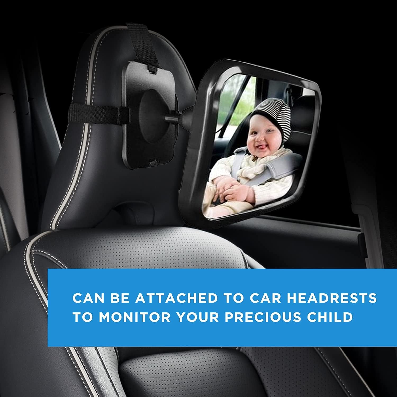 Dorart Arrière Face à Bébé Rétroviseur pour Siège de Voiture de Sécurité pour Enfant - Cristal Clair la Réflexion par Plusieurs et incassable Miroir Convexe