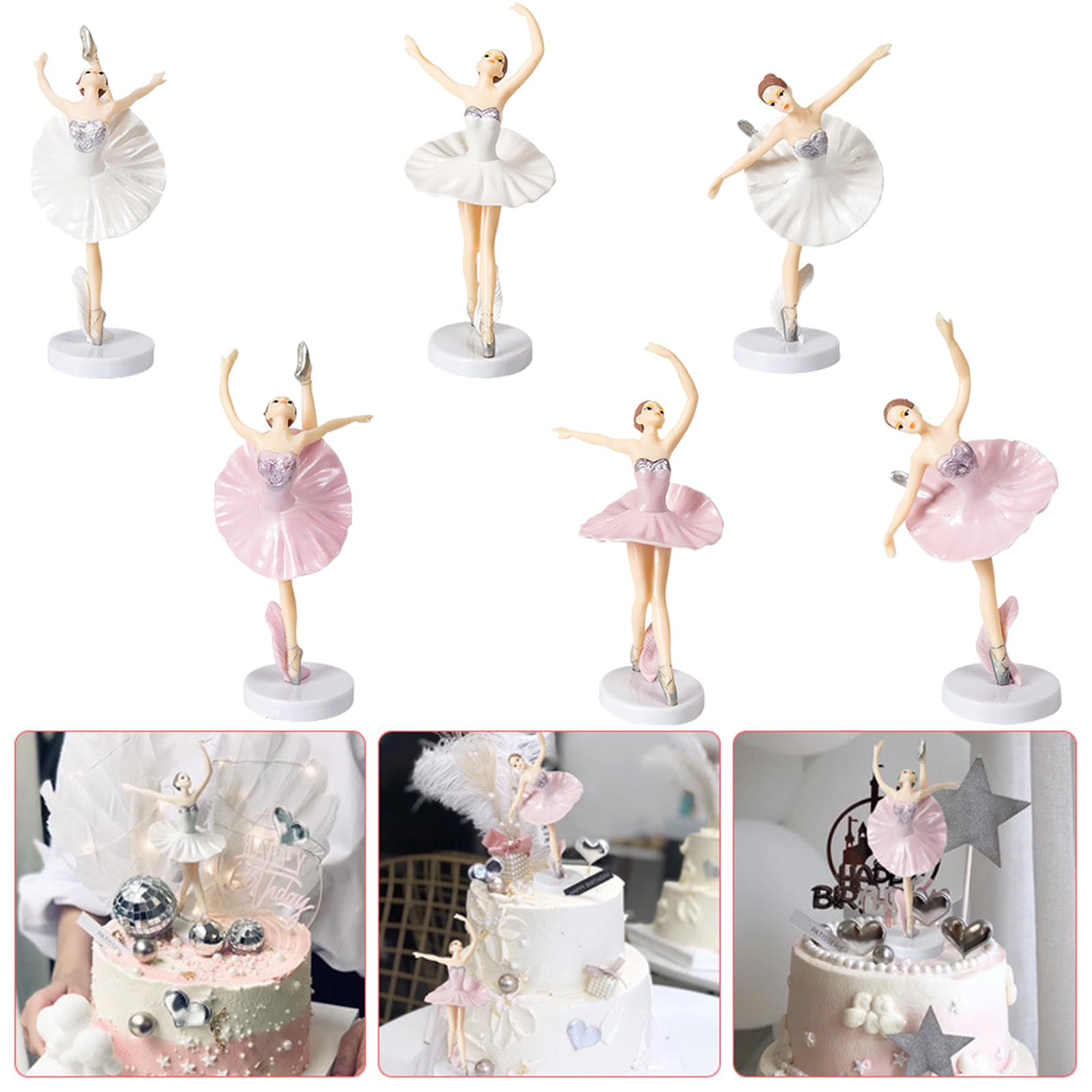 Lot De 6 Figurines Miniatures De Ballerine Pour Décoration De