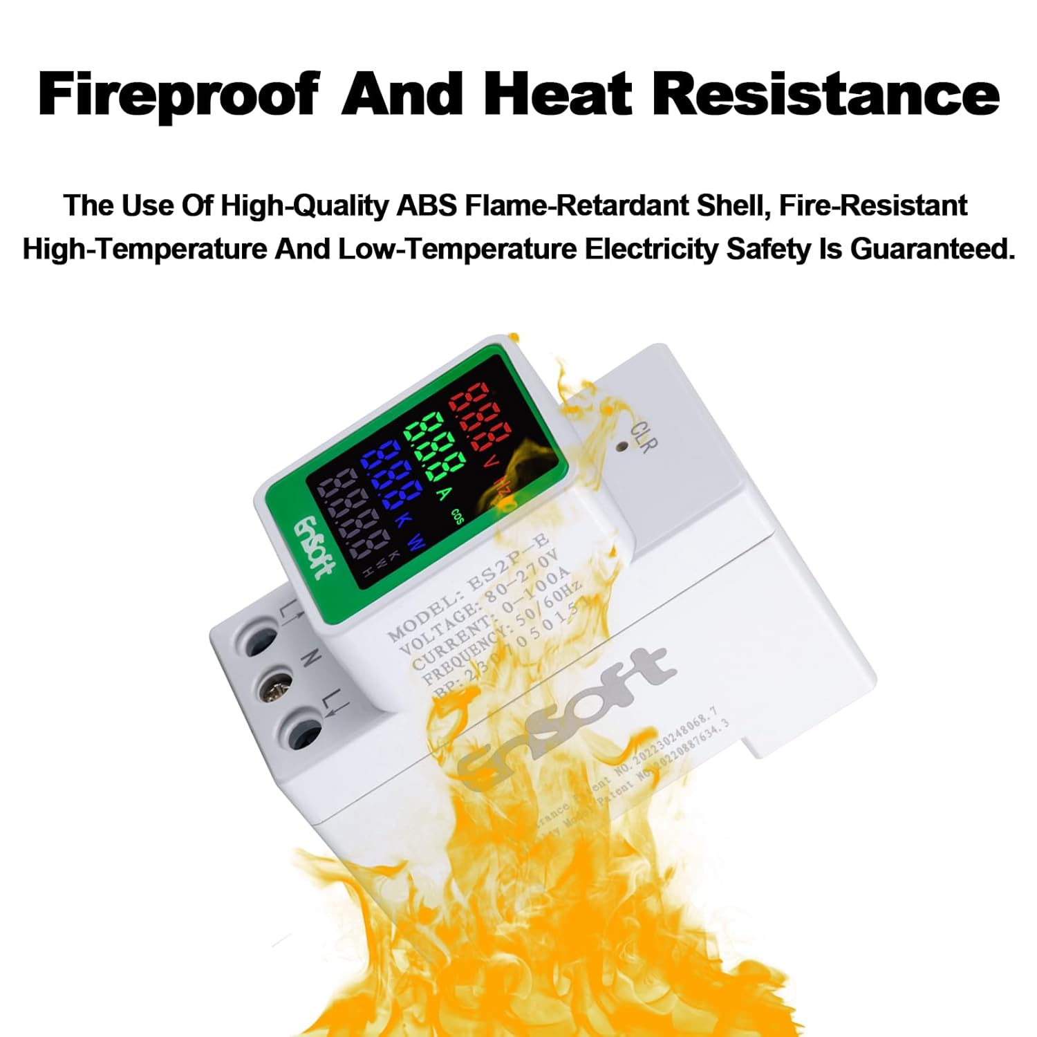 AC Digital Energy Meter,AC 80-270V 100A Ampermeter Voltmeter Ammeter Voltage Tester Amps Watt Kwh Frequency Power Factor Meter Multimeter (Built-in CT) - Image 5