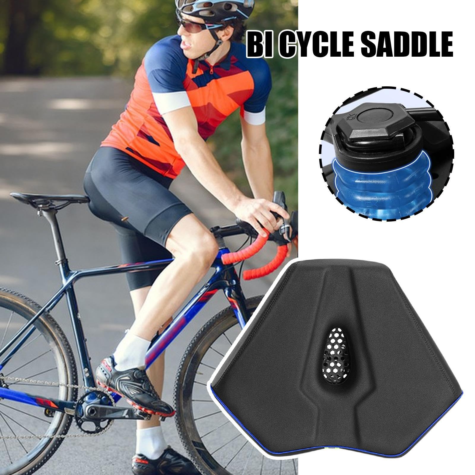 Asiento de bicicleta de carretera | Asiento de bicicleta transpirable y cómodo para mujer - Accesorios de ciclismo gruesos ergonómicos para montar al aire libre, viajes, viajes de excursión