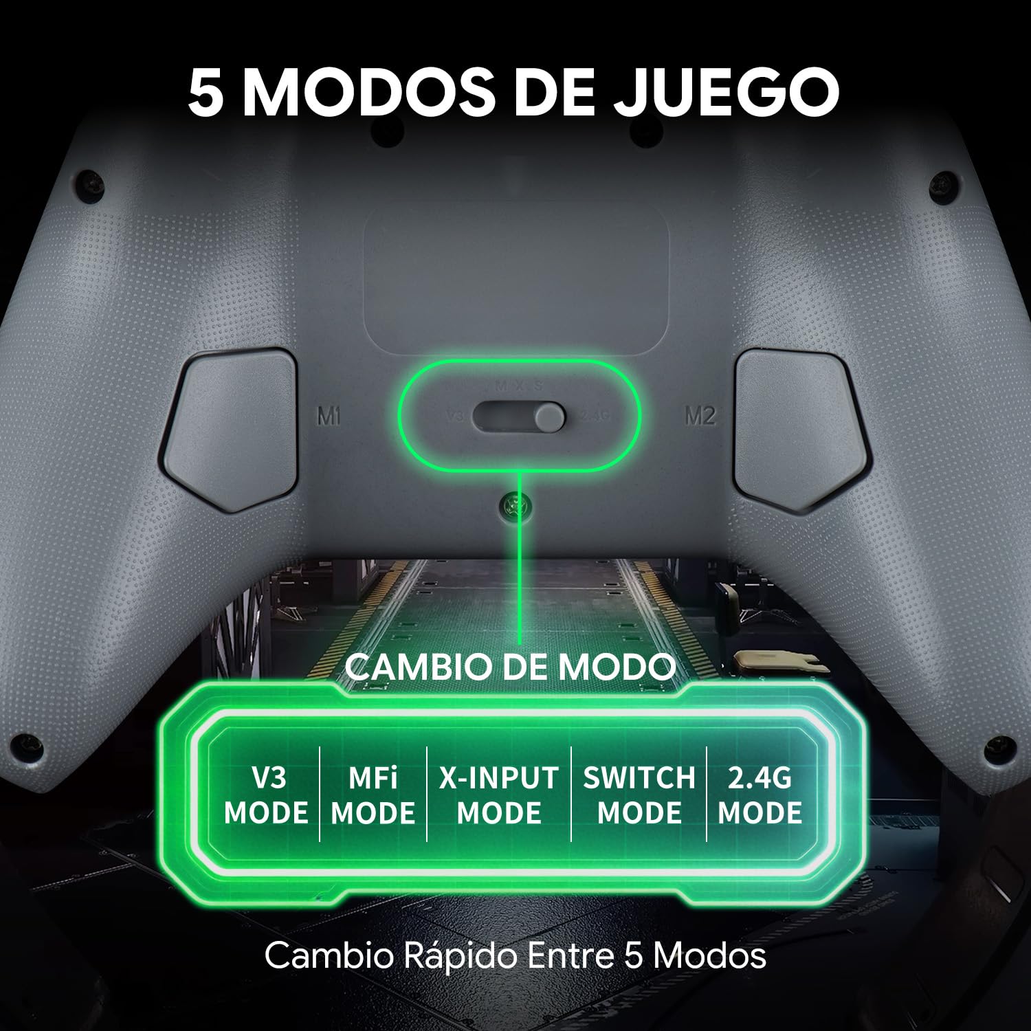 NITHO KARMA Mando Inalámbrico Compatible con Switch, Switch 2, PC, Android y iOS, Gamepad con Gatillos de Efecto Hall, Botones Traseros Programables, Giroscopio 6 Ejes, Vibración Dual y Turbo – Gris