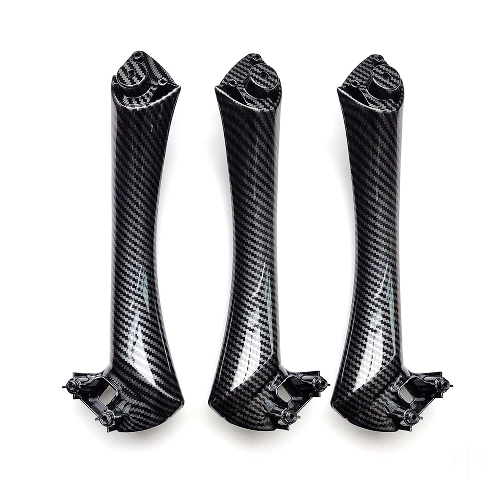 BLBNEZBZTY for BMW for 3 for Series E90 E91 2005-2013 Carbon Fiber Look Armrest Panel Door Handle Set Interior Door Handle Covers(Lhd Inside 3pcs Set)