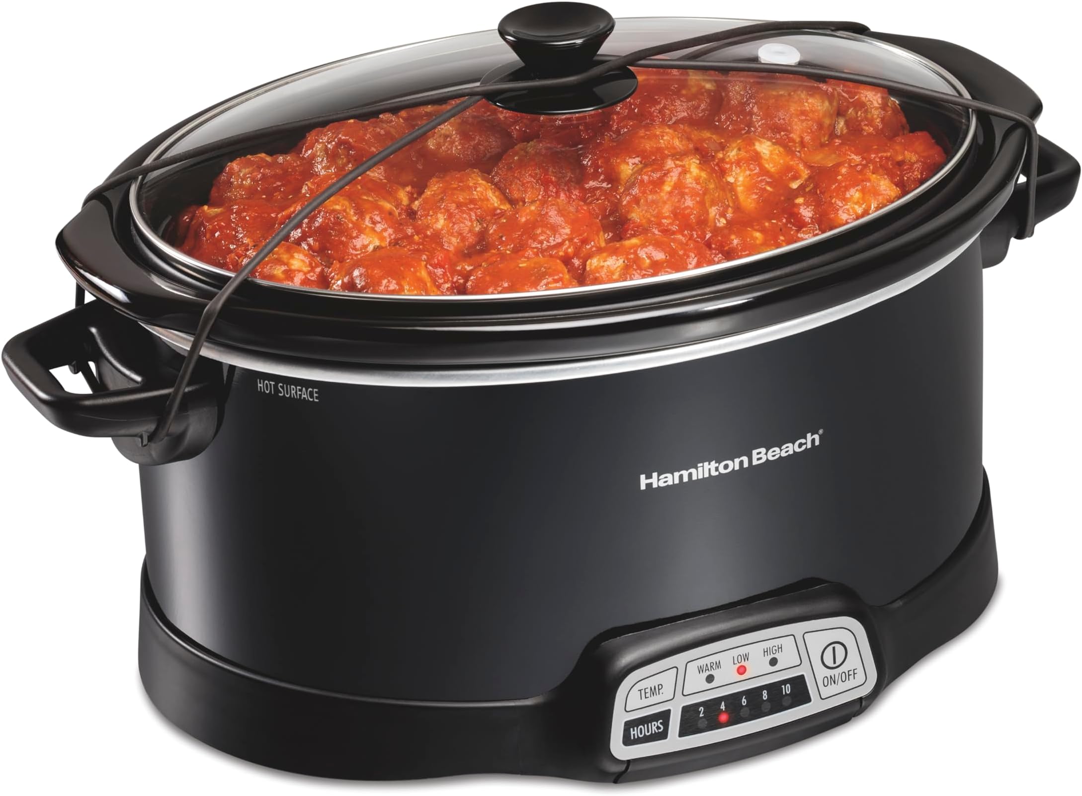 Hamilton Beach Portable 7 Quart Programmable Slow Cooker with Three Temperatu...