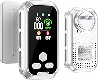 Vista 1 de Detector de humo y monóxido de carbono enchufable 4 en 1, batería de reserva integrada de 2000 mAh, pantalla HD