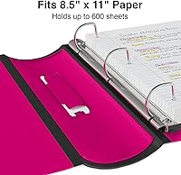 Vista 4 de Staples Better View carpeta con 3 anillos en forma de D de 3 pulgadas, Rosado