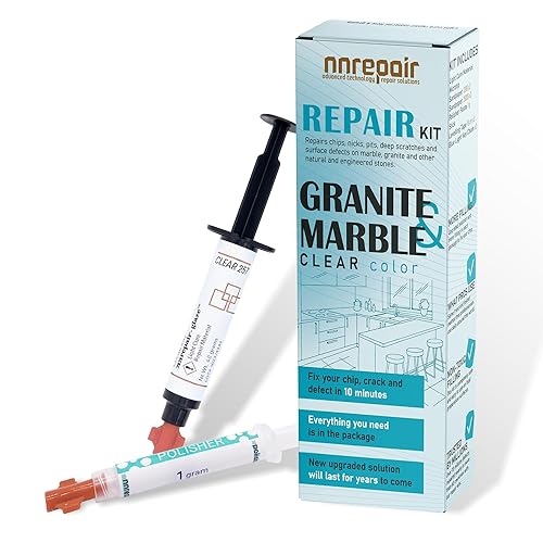 Kit de reparación de encimera de mármol, granito y cuarzo (transparente)  Soluciona tus defectos como un profesional I También para kit de