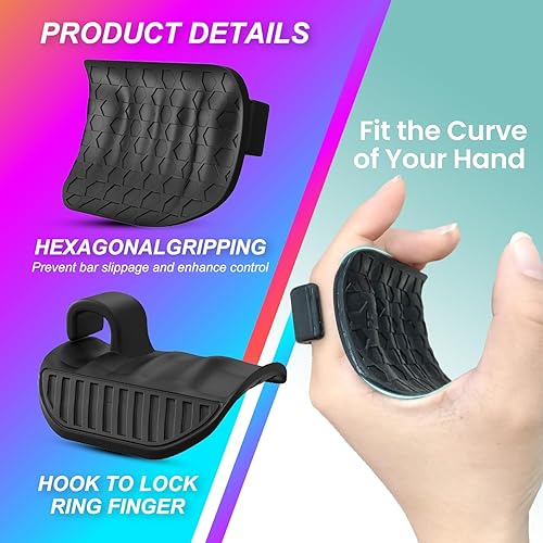 Miniatura 3 de Guantes de gimnasio de silicona sin dedos, agarres duraderos y almohadillas de agarre para entrenamiento de gimnasio y ejercicio para protección de