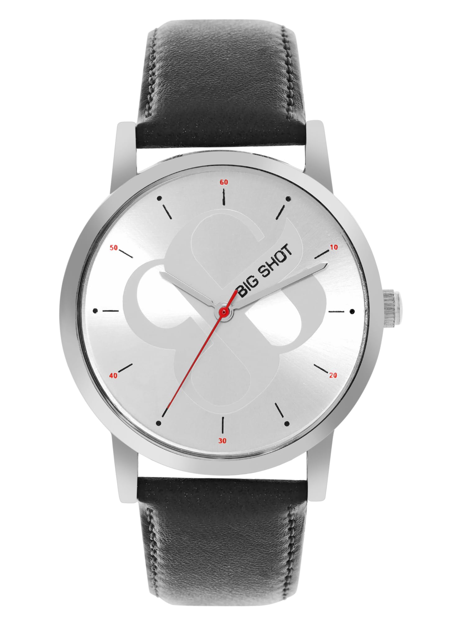 BIG SHOT Minimalist Analog Sleek Watch with Leather Strap, for Men (BSM003C)