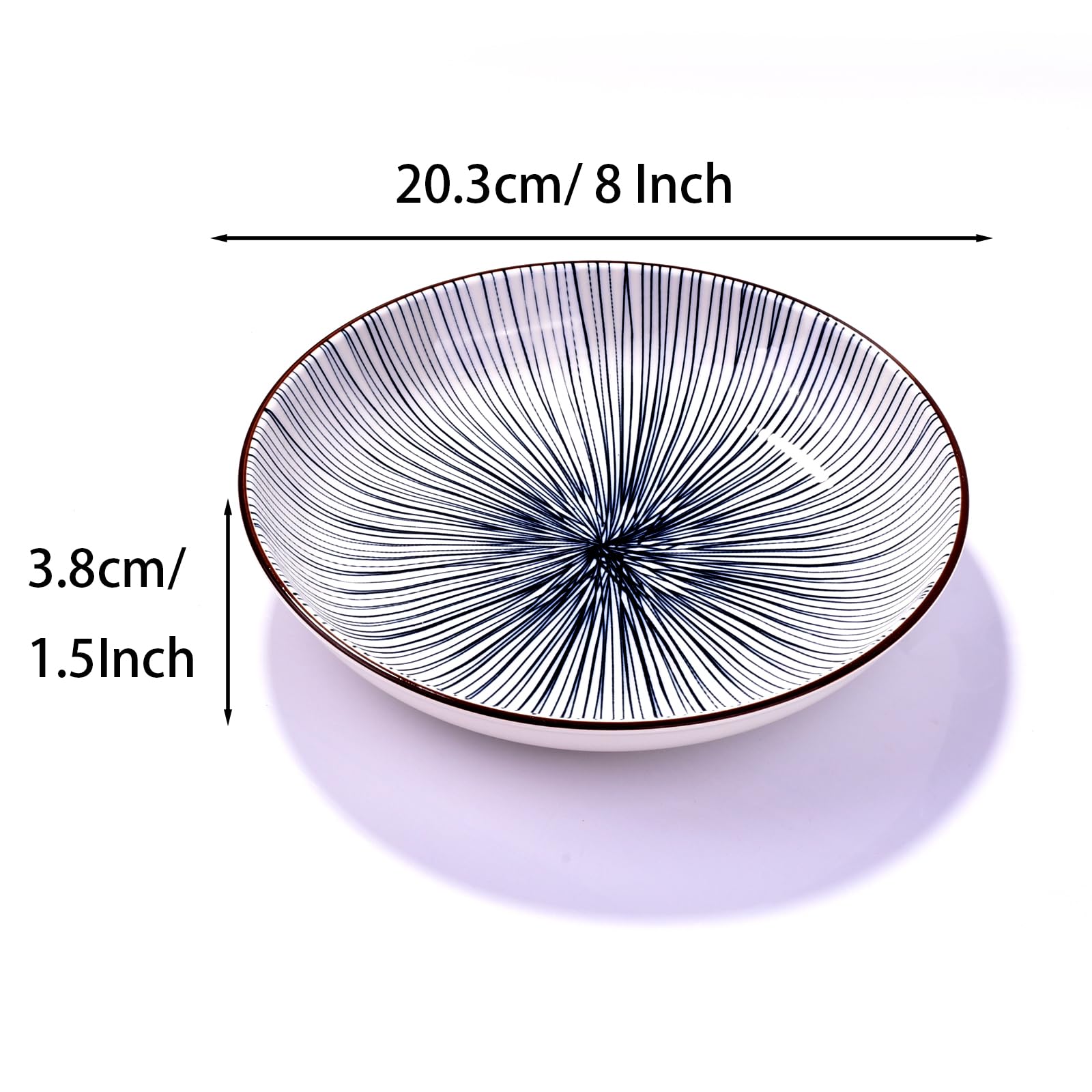 20,3 cm Keramik-Teller – Porzellan-Geschirr – Küchen- und Essgeschirr – Set von 4 (XT)