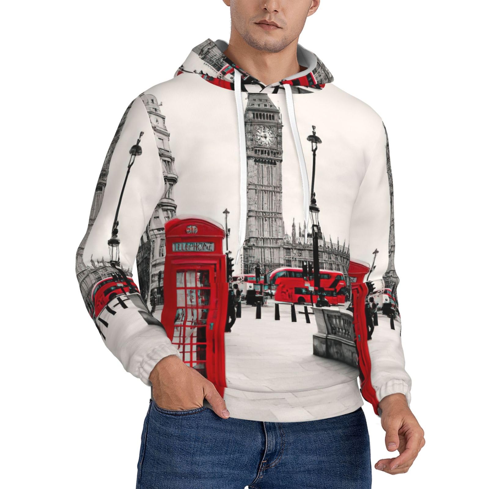 Sweat à capuche homme avec cordon de serrage pour un pull quotidien confortable - 8