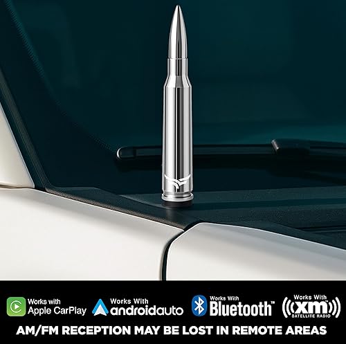 Miniatura 62 de EcoAuto Antena 50 Cal Bullet para Ford F150 F250 F350 y Dodge Ram y Ford Raptor Bronco – Actualiza al instante el aspecto de tu camión con la antena