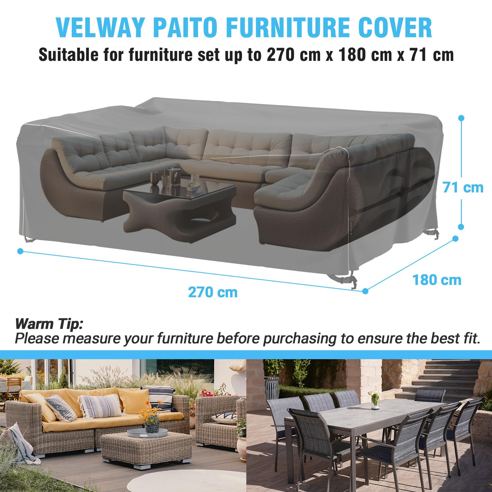 Velway Large Garden Furniture Covers - Image 2